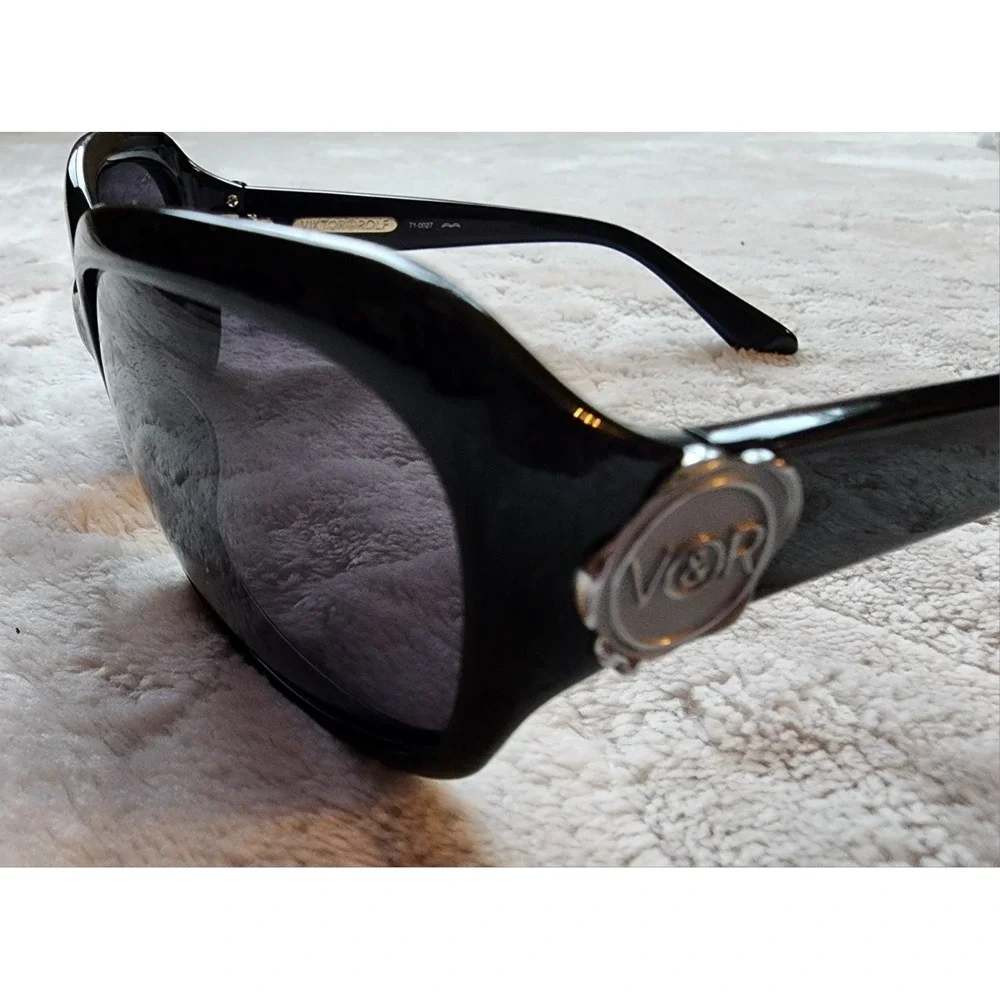 Viktor & Rolf Black Square Luxury Sunglasses Womens 71-0027 Made in Italy